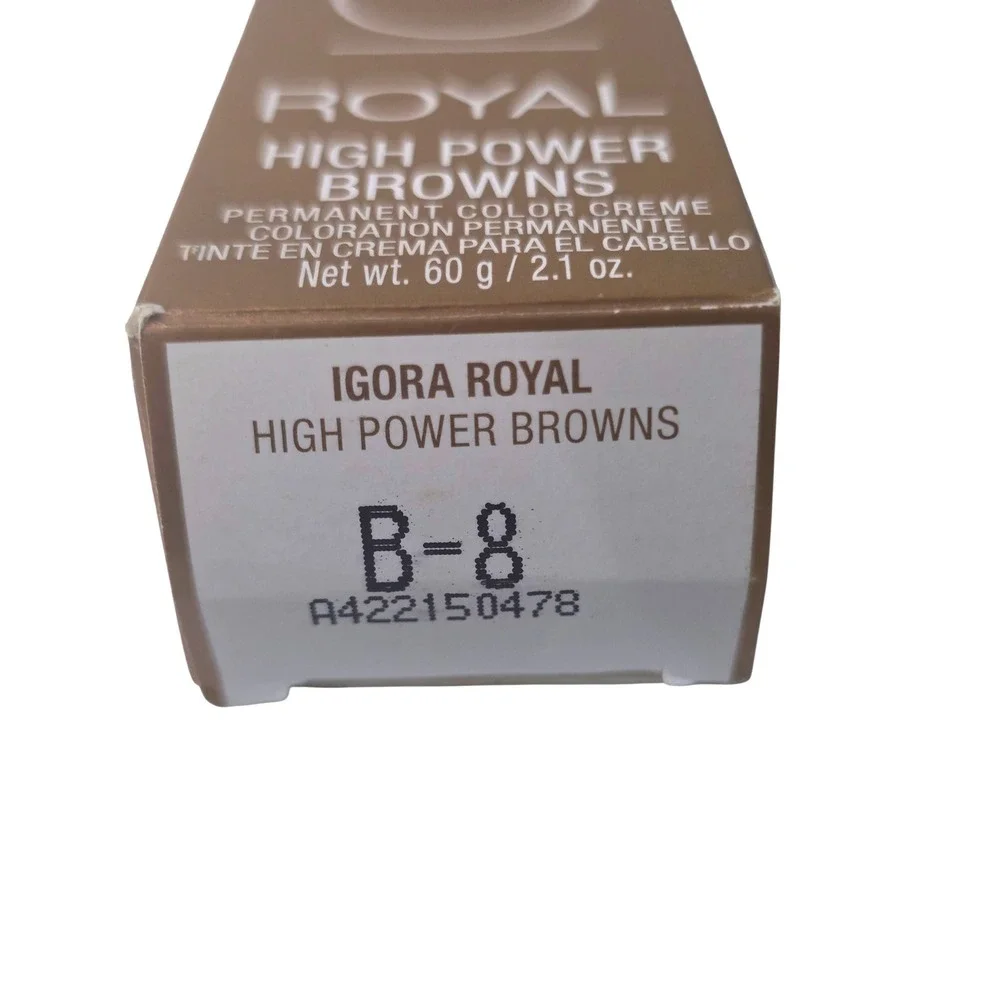 Schwarzkopf Igora‎ Royal High Power Browns Permanent Color Creme B-8 2.1oz New